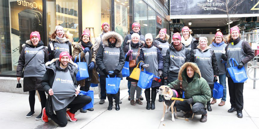 Fred Victor street team in Toronto for GivingTuesday 2018